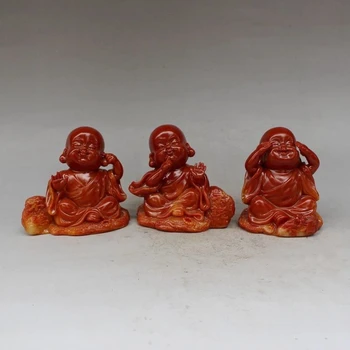 3" China hand-carved shoushan stone Lovely Three little monks statue Sculpture
3" China hand-carved shoushan stone Lovely Three little monks statue Sculpture