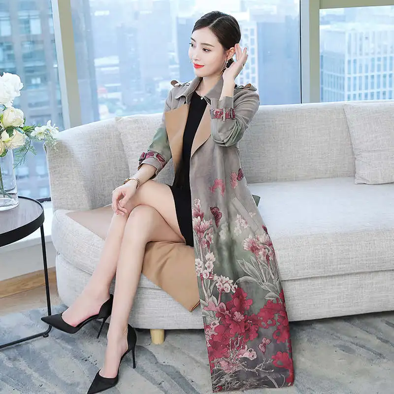 Trench Coat For Women Plus Size XXXL Fashion Slim Printing Suede Trench Coats With Belt Elegant Long Coat Women Overcoat C5553
Trench Coat For Women Plus Size XXXL Fashion Slim Printing Suede Trench Coats With Belt Elegant Long Coat Women Overcoat C5553