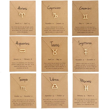 New Fashion 12 Constellation Necklaces for Women Aries Capricorn Taurus Necklace Gold Message Card Pendant Jewelry Gifts
New Fashion 12 Constellation Necklaces for Women Aries Capricorn Taurus Necklace Gold Message Card Pendant Jewelry Gifts