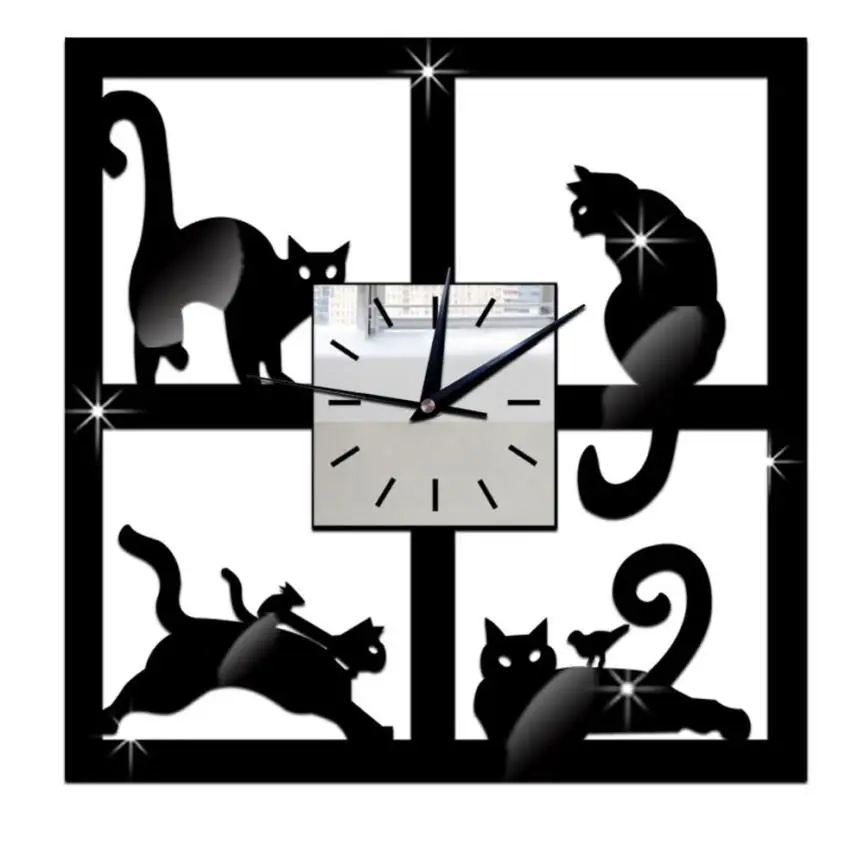ZOOYOO 3D Cat Mirror Black Wall Clock Modern Design Home Decor Watch Wall Sticker levert dropship L628
ZOOYOO 3D Cat Mirror Black Wall Clock Modern Design Home Decor Watch Wall Sticker levert dropship L628