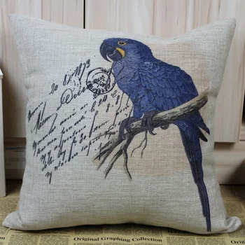 LINKWELL 45CM VINTAGE BIG BLUE PARROT BIRD STAND ON BRANCH POSTCARD LINEN Cushion Cover
LINKWELL 45CM VINTAGE BIG BLUE PARROT BIRD STAND ON BRANCH POSTCARD LINEN Cushion Cover