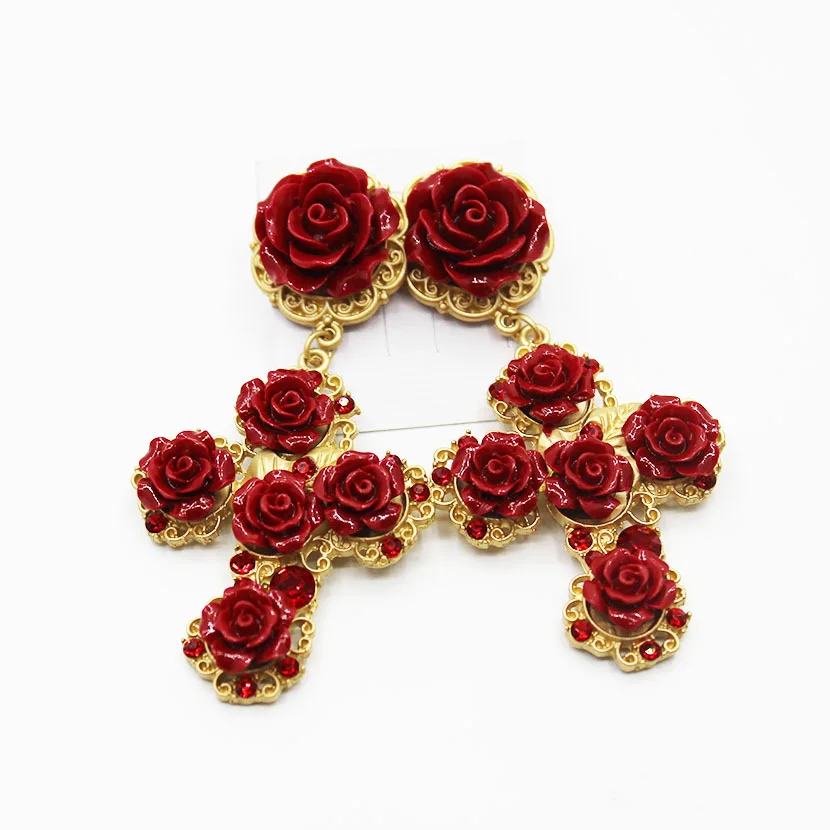 Baroque style flower cross earrings vintage earrings for women new fashion jewelry wholesale 009
Baroque style flower cross earrings vintage earrings for women new fashion jewelry wholesale 009