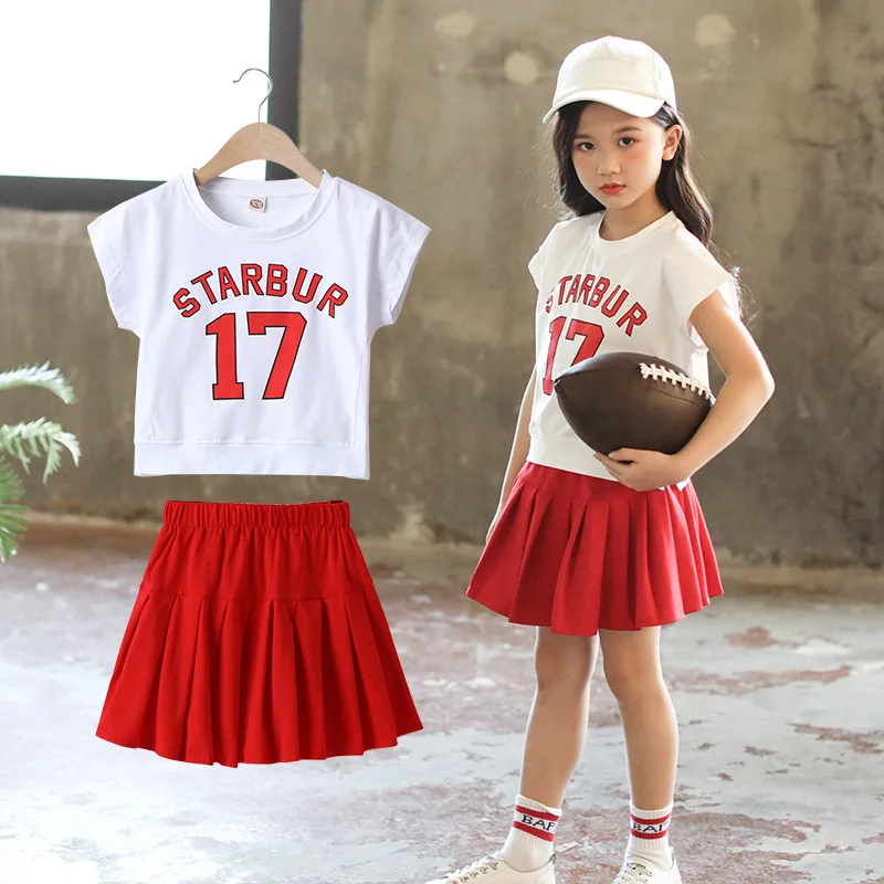 Summer starbur 17 Girls Clothing Sets 2019 O-neck white tshirt Tops+red Dresses 2 Piece Set Girl Kids Costume Children Clothes
Summer starbur 17 Girls Clothing Sets 2019 O-neck white tshirt Tops+red Dresses 2 Piece Set Girl Kids Costume Children Clothes