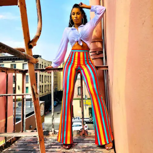 Ladies Casual Striped Long Trousers Women Autumn Chiffon Wide Leg High Waisted Loose Pants
Ladies Casual Striped Long Trousers Women Autumn Chiffon Wide Leg High Waisted Loose Pants