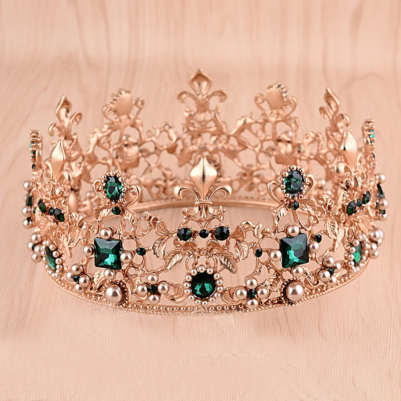 Baroque Vintage Rhinestone Pageant Prom Green Tiara Large Wedding Round Tiaras And Crowns Bridal Hair Accessories
Baroque Vintage Rhinestone Pageant Prom Green Tiara Large Wedding Round Tiaras And Crowns Bridal Hair Accessories