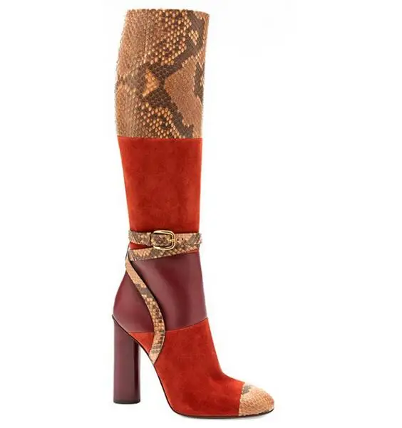 New Hot Runway Animal Print Chunky Heels Knee High Boots Buckle Decoration Snakeskin Women Autumn Boots Mixed Color Shoes Woman
New Hot Runway Animal Print Chunky Heels Knee High Boots Buckle Decoration Snakeskin Women Autumn Boots Mixed Color Shoes Woman