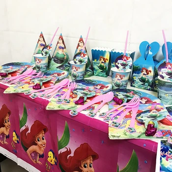 149pcs/pack A Little Mermaid disposable plates cups straws baby shower party decorations Mermaid disposable tableware set
149pcs/pack A Little Mermaid disposable plates cups straws baby shower party decorations Mermaid disposable tableware set