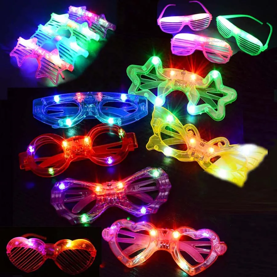

LED Light Up Toys Glow in the Dark Party Supplies Glasses Shutter Glasses Shades Flashing Rave Wedding Carnival Wedding Purim