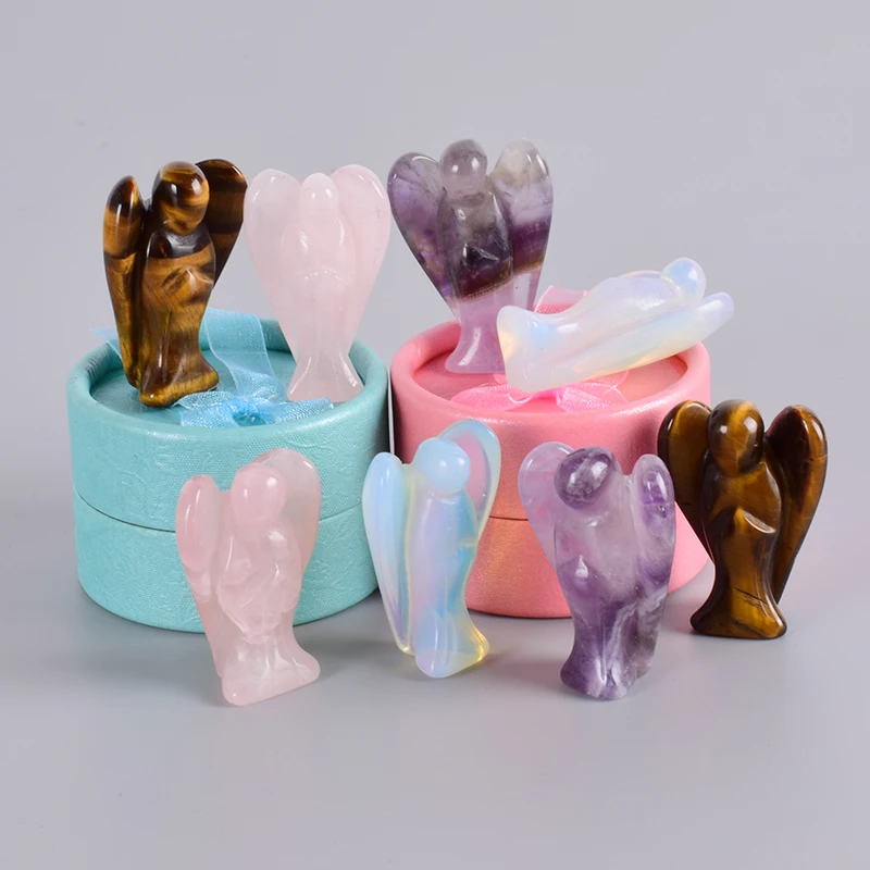 Angel Figurine Miniature With Gift Box Handmade Carved Natural Stone Mini Healing Statue Crystal Home Decoration Accessories
Angel Figurine Miniature With Gift Box Handmade Carved Natural Stone Mini Healing Statue Crystal Home Decoration Accessories