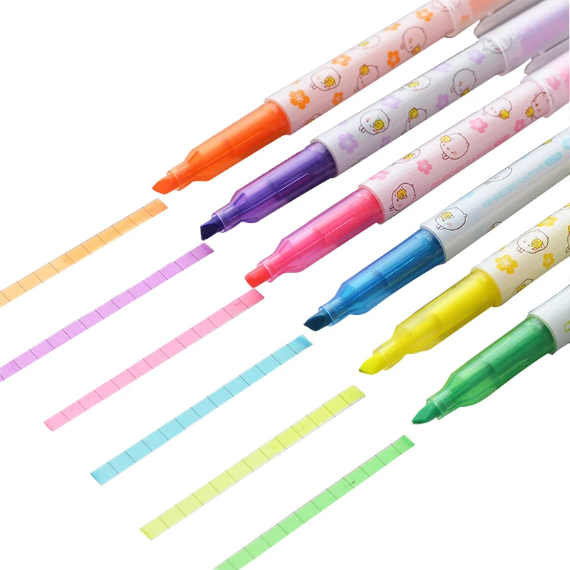 6pcs/set Marker Pen Double Headed Creative Liquid Color Highlighter Set Mark Pen Fluorescent Color Note Gel Pen School Supplies
6pcs/set Marker Pen Double Headed Creative Liquid Color Highlighter Set Mark Pen Fluorescent Color Note Gel Pen School Supplies