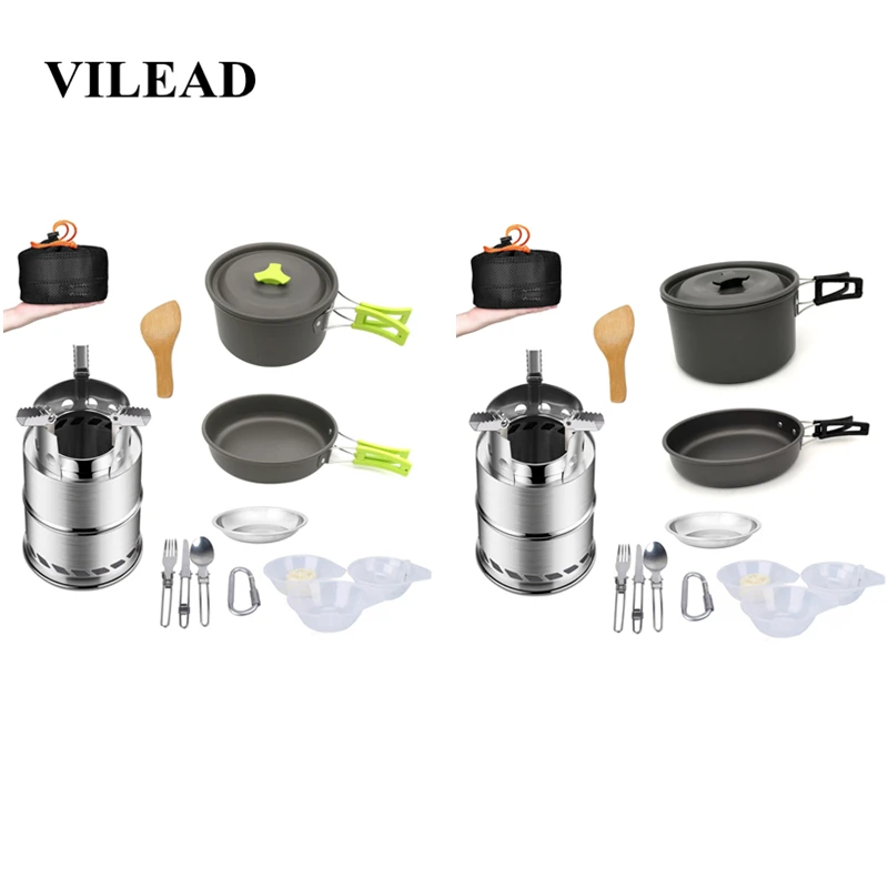 VILEAD Portable Camping Cookware Set Outdoor Hiking Bushcraft Cooking Tools with Folding Pot Pan Tableware Fork Spoon Wood Stove
VILEAD Portable Camping Cookware Set Outdoor Hiking Bushcraft Cooking Tools with Folding Pot Pan Tableware Fork Spoon Wood Stove