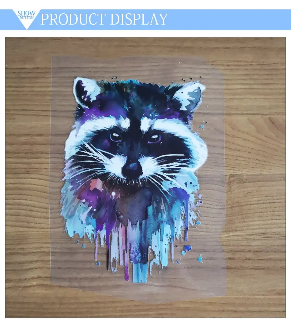 Large Animal Patches Stickers A-level Washable Large Fox Dog Tiger Leopard Heat Patch Transfer Iron On Patch For Clothes Fabric(11)