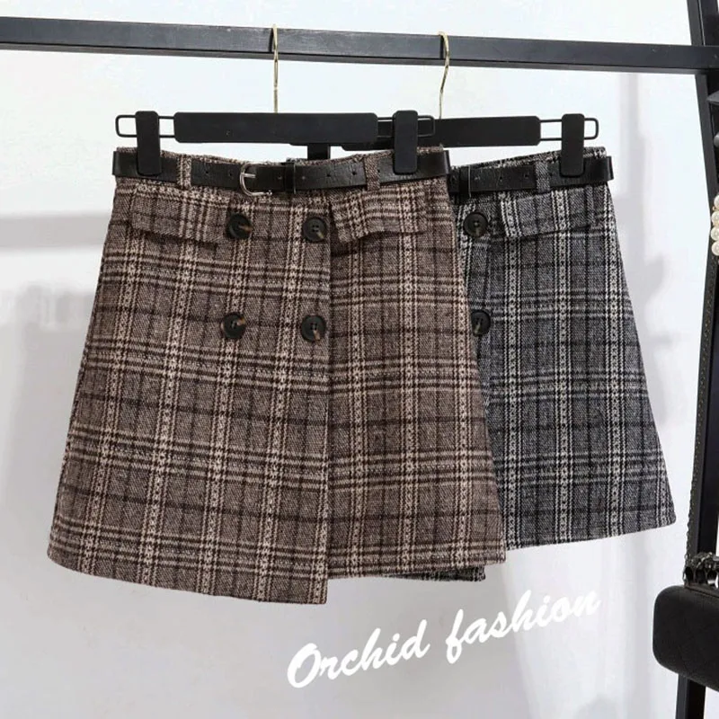 Fashion Plaid Woolen Skirt Female 2019 New High Waist Skirt A-Line Natural Plaid Casual Cotton
Fashion Plaid Woolen Skirt Female 2019 New High Waist Skirt A-Line Natural Plaid Casual Cotton