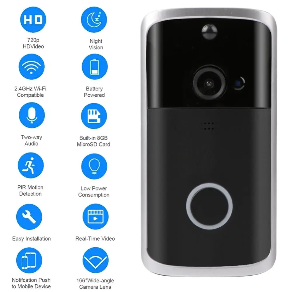 WIFI Doorbell Smart IP Video Intercom Night Vision Video Door Bell Camera For Apartments IR Alarm Wireless Security Camera
WIFI Doorbell Smart IP Video Intercom Night Vision Video Door Bell Camera For Apartments IR Alarm Wireless Security Camera