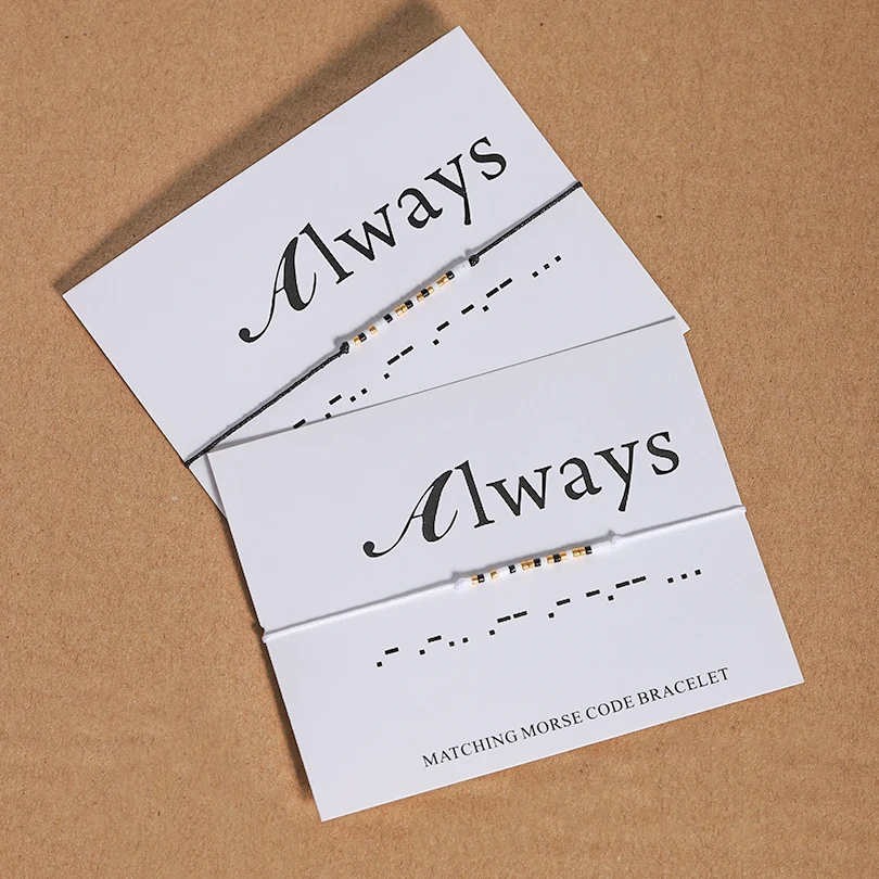 G.YCX Personalized Morse Code Bracelets Charm 'Always Forever Love' Hidden Message Miyuki Bracelets for Friend Sister Wife Gifts
G.YCX Personalized Morse Code Bracelets Charm 'Always Forever Love' Hidden Message Miyuki Bracelets for Friend Sister Wife Gifts
