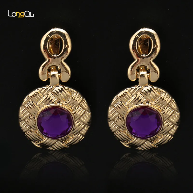 Free Gift Box Luxury Female Purple DIY crystal Drop Earrings Gold Color Flower Dangle Earrings For Women Jewelry Wholesale
Free Gift Box Luxury Female Purple DIY crystal Drop Earrings Gold Color Flower Dangle Earrings For Women Jewelry Wholesale