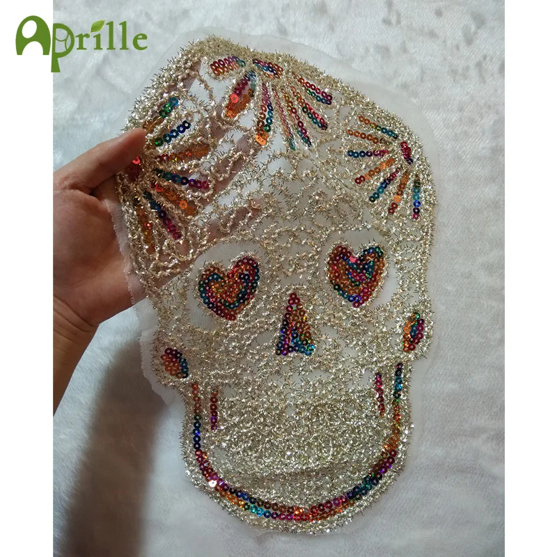 3d lace sequins skull patch DIY clothes stickers on patches for clothingembroidered motif beaded applique punk embroidery badges
3d lace sequins skull patch DIY clothes stickers on patches for clothingembroidered motif beaded applique punk embroidery badges