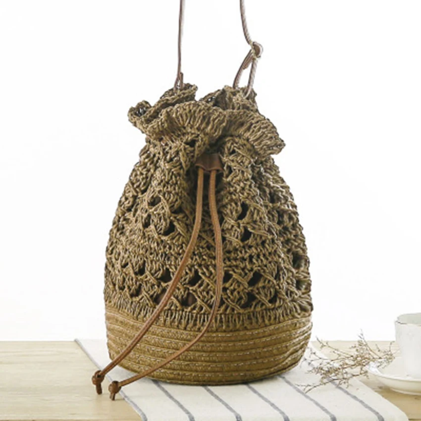 Фото The new crocheted woven bag Japanese knit small capacity tourism and leisure beach women's backpack | Багаж и сумки