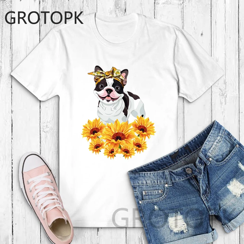 Harajuku Sunflower Bulldog Cute Print Female T-shirt Ulzzang Tumblr Fashion Casual O-neck White T-shirts Retro Women's Clothing
Harajuku Sunflower Bulldog Cute Print Female T-shirt Ulzzang Tumblr Fashion Casual O-neck White T-shirts Retro Women's Clothing