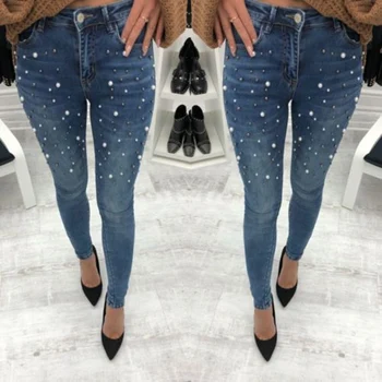 2018 US Women Denim Skinny Ripped Pants High Waist Stretch Cotton Beading Skinny Zipper Pencil Long Jeans
2018 US Women Denim Skinny Ripped Pants High Waist Stretch Cotton Beading Skinny Zipper Pencil Long Jeans