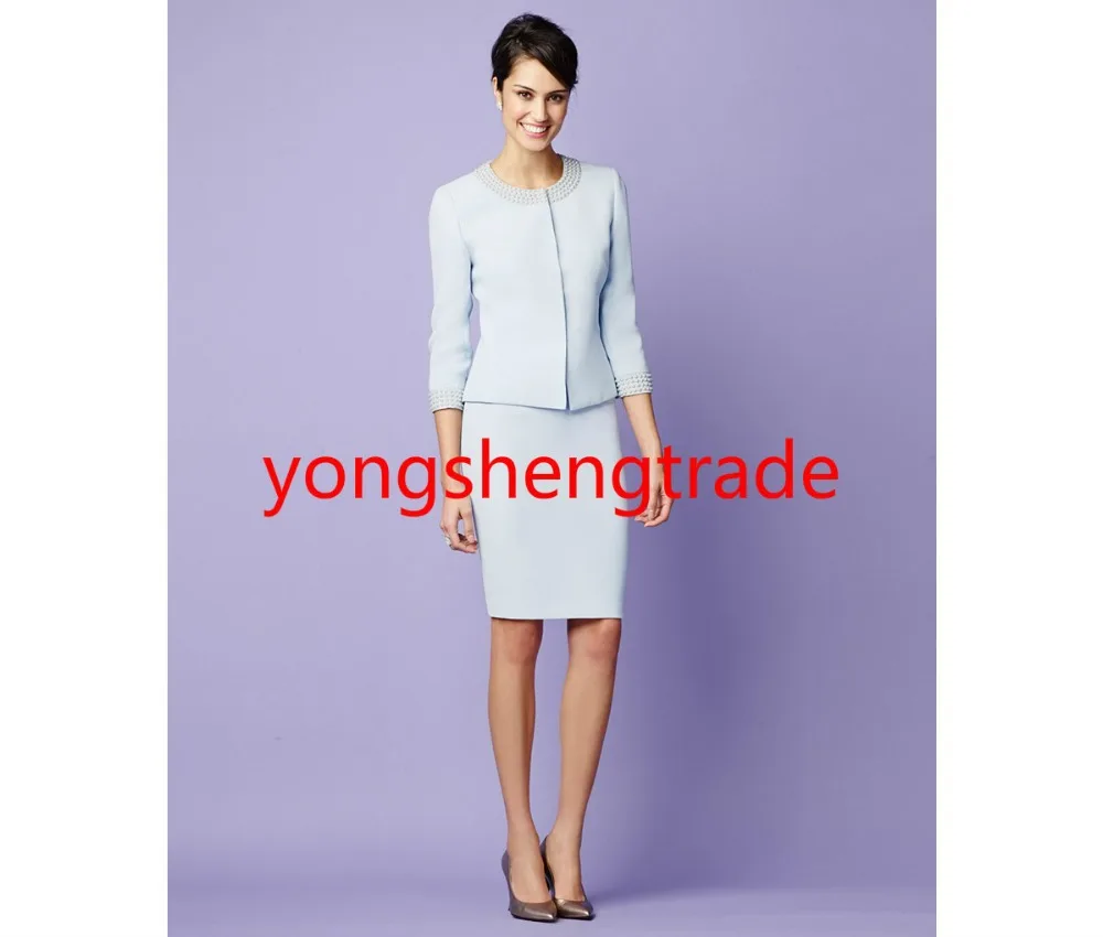 Designer Pearl-Trim Snap-Front Skirt Suit Light Blue Women Suit Custom Made Suit 749
Designer Pearl-Trim Snap-Front Skirt Suit Light Blue Women Suit Custom Made Suit 749