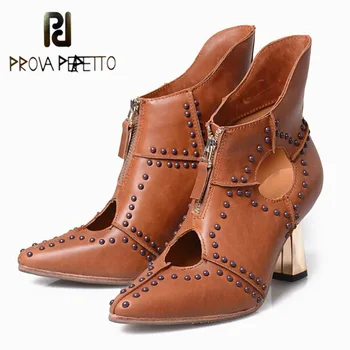 Prova Perfetto Euramerican New Style Hollow Out Rivet Ankle Boots Women Handsome Pointed Toe Strange Metal High Heel Boots Shoes
Prova Perfetto Euramerican New Style Hollow Out Rivet Ankle Boots Women Handsome Pointed Toe Strange Metal High Heel Boots Shoes