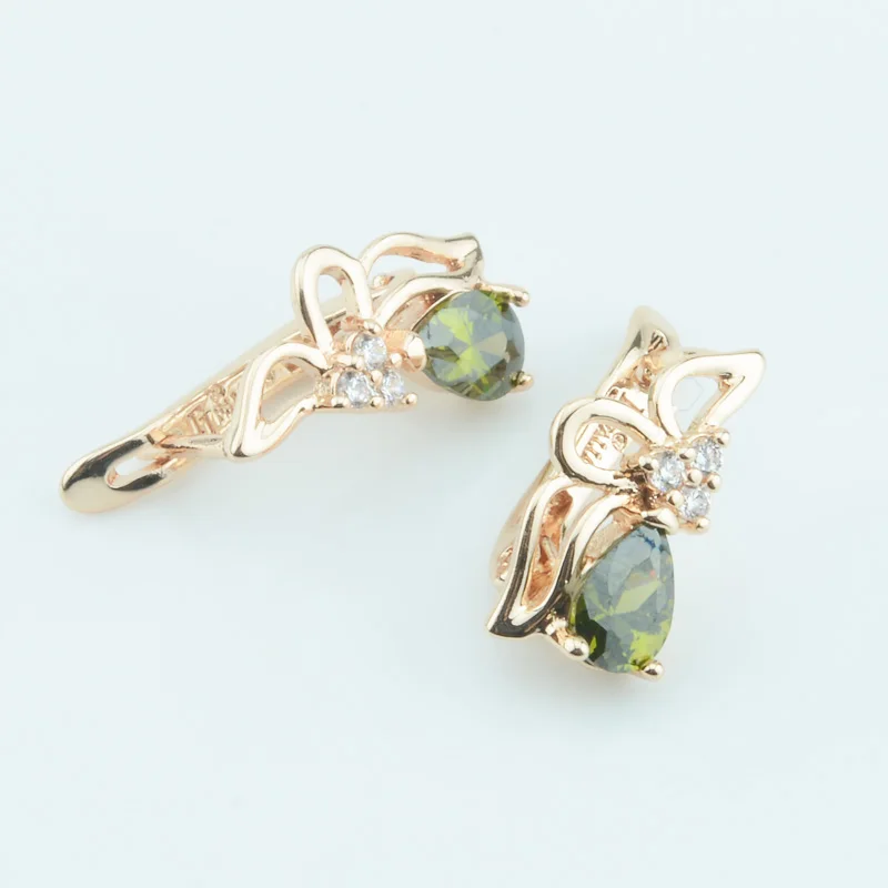 FJ Women Olive Green Blue Red Stone Earrings Gold 585 Plated Cubic Zircon Jewelry Wedding
FJ Women Olive Green Blue Red Stone Earrings Gold 585 Plated Cubic Zircon Jewelry Wedding