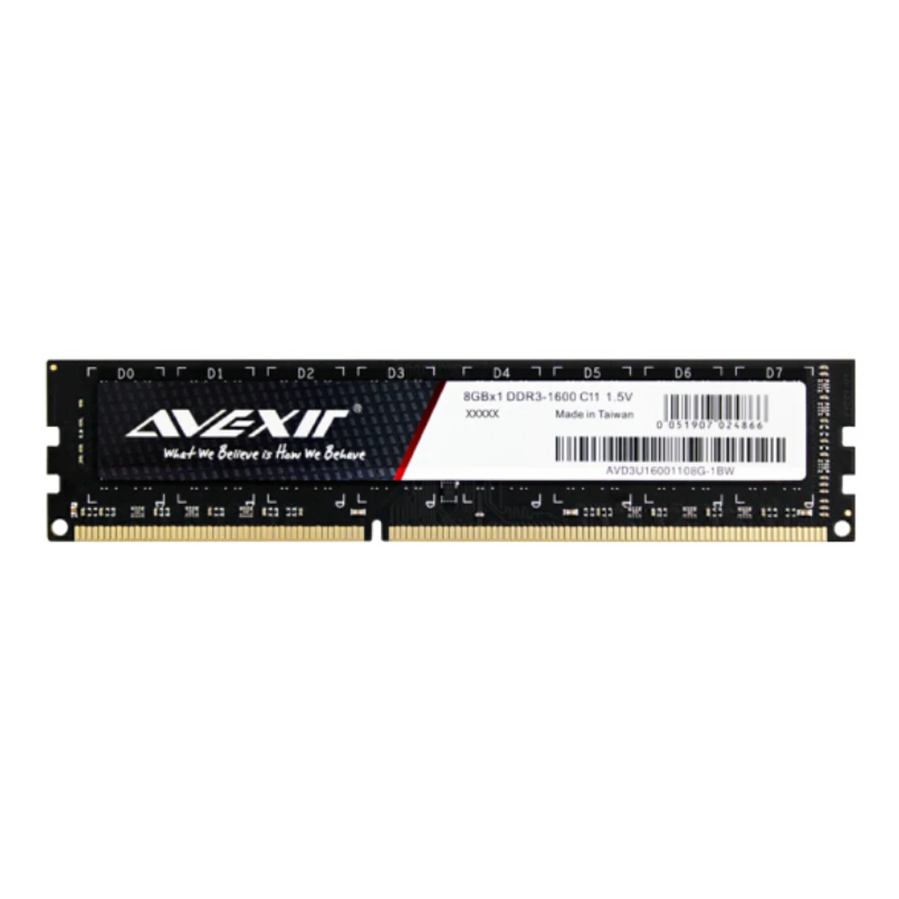 AVEXIR RAM DDR3 4 GB/DDR3 8GB Частота памяти 1600MHz 1 5 V Настольный интерфейс Тип 240pin 11 28 CL =