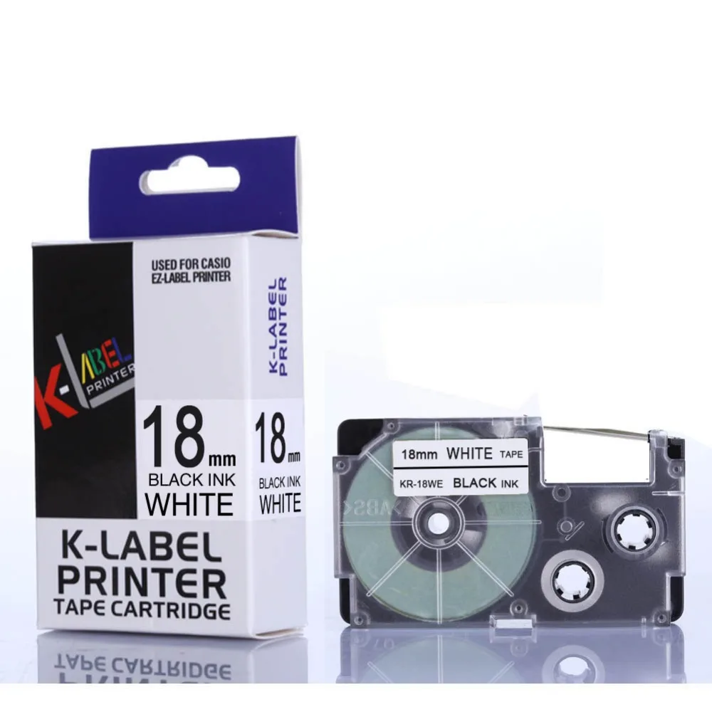 CIDY 10pcs Compatible XR-18WE XR18WE 18mm Black on White Tape Cartridge for Casio label maker KL-120 KL-100 KL-780 KL1500
CIDY 10pcs Compatible XR-18WE XR18WE 18mm Black on White Tape Cartridge for Casio label maker KL-120 KL-100 KL-780 KL1500