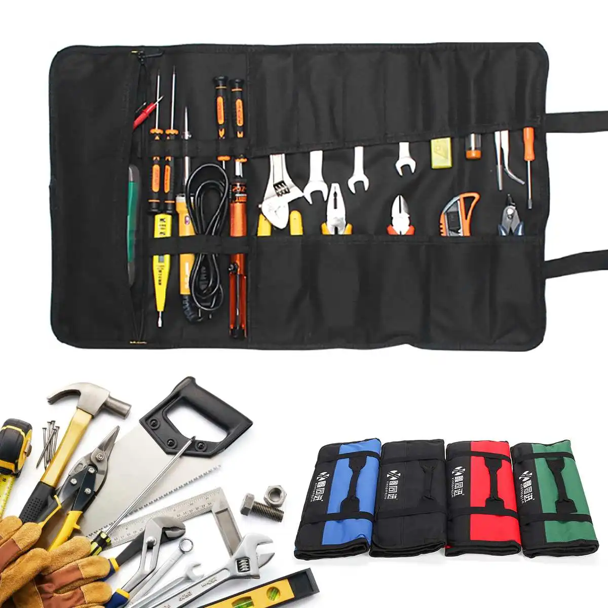 Multifunction Portable Storage Pocket Roll Bag Screwdriver Wrench Repair Tool Oxford Cloth Bags Waterproof Wear-resistant
Multifunction Portable Storage Pocket Roll Bag Screwdriver Wrench Repair Tool Oxford Cloth Bags Waterproof Wear-resistant