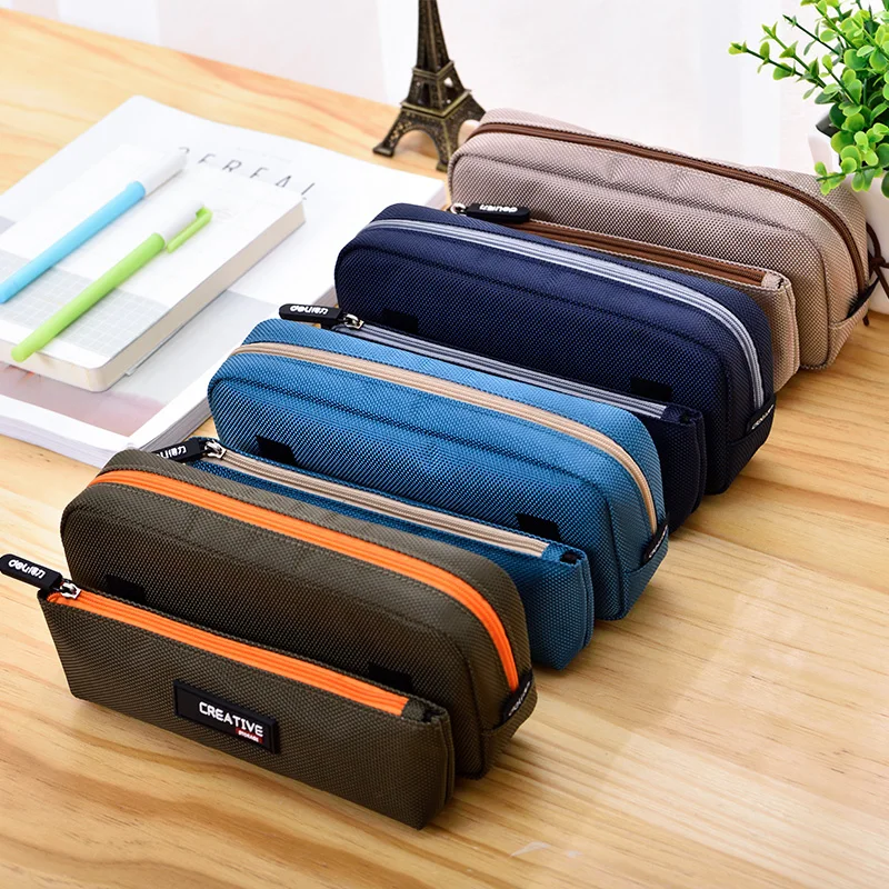 Deli Pencil Bag Large Capacity Pencil Bag Pure Color Pencil Case Box Double-decked High-quality Canvas Student School Stationery
Deli Pencil Bag Large Capacity Pencil Bag Pure Color Pencil Case Box Double-decked High-quality Canvas Student School Stationery