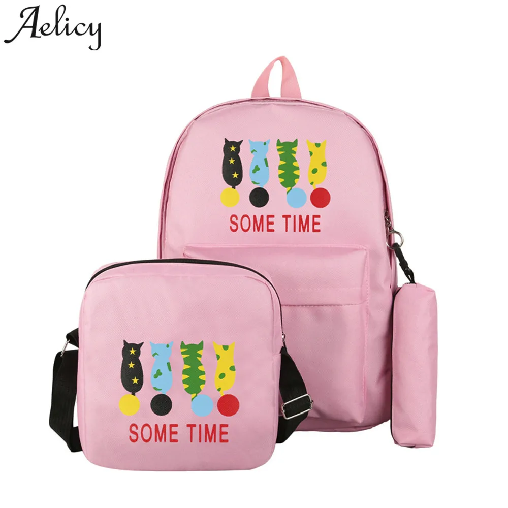 Aelicy girls Backpack 3Pcs Candy Colors Cat Print Preppy Teenagers school Backpack+clutch bag 2019 mochila feminina dropshipping 
Aelicy girls Backpack 3Pcs Candy Colors Cat Print Preppy Teenagers school Backpack+clutch bag 2019 mochila feminina dropshipping