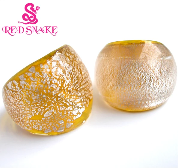 RED SNAKE Fashion Ring Handmade Beer Yellow and Silver Foil Spot Murano Glass Rings
RED SNAKE Fashion Ring Handmade Beer Yellow and Silver Foil Spot Murano Glass Rings