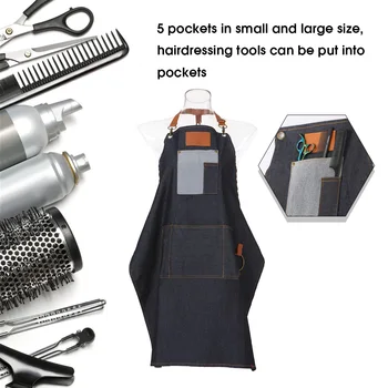Hair Dresser Salon Apron with 5 Pockets Hairdressing Apron Hair Cloth Cutting Dyeing Apron Black Jean for Barber Shop
Hair Dresser Salon Apron with 5 Pockets Hairdressing Apron Hair Cloth Cutting Dyeing Apron Black Jean for Barber Shop