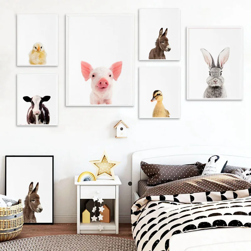 Pig Rabbit Donkey Animal Posters and Prints Canvas Art Painting Wall Art Nursery Decorative Picture Nordic Kids Room Decor
Pig Rabbit Donkey Animal Posters and Prints Canvas Art Painting Wall Art Nursery Decorative Picture Nordic Kids Room Decor