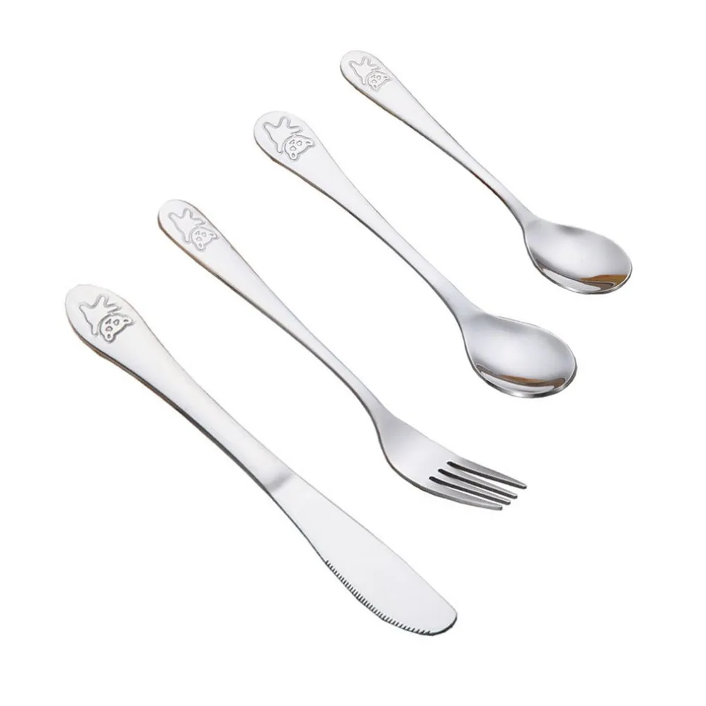 4pcs/set Stainless Steel Teaspoon Spoon Fork Knife Baby Kids Learning Eating Habit Utensils Set Durable Children Tableware
4pcs/set Stainless Steel Teaspoon Spoon Fork Knife Baby Kids Learning Eating Habit Utensils Set Durable Children Tableware