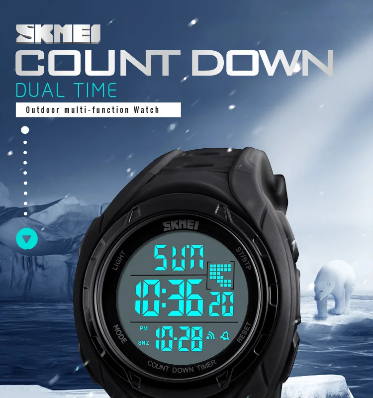 Skmei 1313 Sports Watches Men Outdoor Alarm Waterproof Led - AliExpress