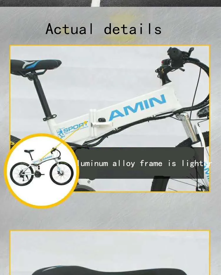 Flash Deal A new electric bicycle, 21 speed 10Ah 36V, 350W built-in lithium battery, electric bicycle, electric folding, away from the road 1