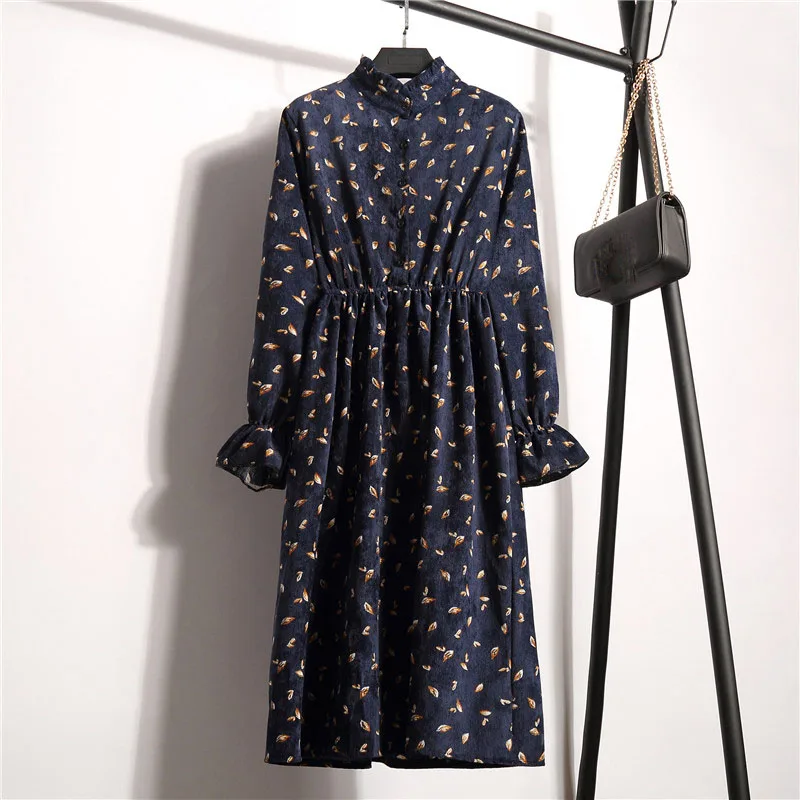 Women Vintage Floral Print Stand Neck Dress Female Long Sleeve long Casual Dresses 2018 Autumn Winter New Fashion Dress Vestidos
Women Vintage Floral Print Stand Neck Dress Female Long Sleeve long Casual Dresses 2018 Autumn Winter New Fashion Dress Vestidos
