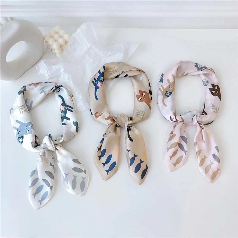Luna&Dolphin Fashion Women Square Scarf 70*70 Cat Print Chiffon Silk Scarves Animal Tea Milk Headband Small White Pink Bandana
Luna&Dolphin Fashion Women Square Scarf 70*70 Cat Print Chiffon Silk Scarves Animal Tea Milk Headband Small White Pink Bandana