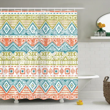 Bohemian Style Geometric Colorful Shower Curtains Bathroom Curtain Washable Waterproof Polyester With Hooks
Bohemian Style Geometric Colorful Shower Curtains Bathroom Curtain Washable Waterproof Polyester With Hooks