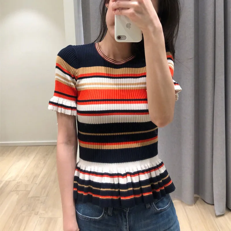2019 Spring New Sweaters Simple Striped Lotus Leather Wrap Knitted Sweaters Women's Sweaters Pullovers O-Neck Pullover Women
2019 Spring New Sweaters Simple Striped Lotus Leather Wrap Knitted Sweaters Women's Sweaters Pullovers O-Neck Pullover Women