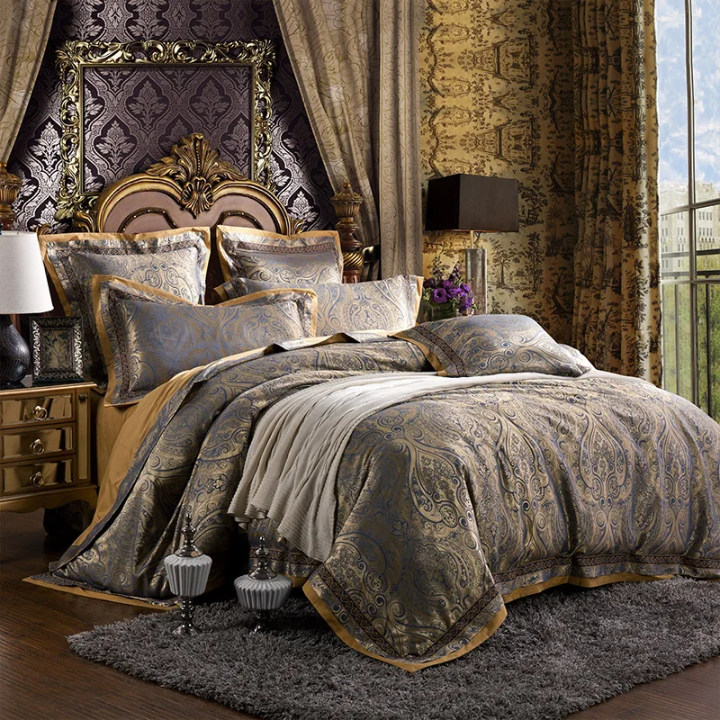 4/6 Pieces luxury Silk Cotton Satin Jacquard Bedding Set Duvet Cover Bed Linen Bed sheet Pillowcases Bedclothes King Queen Size
4/6 Pieces luxury Silk Cotton Satin Jacquard Bedding Set Duvet Cover Bed Linen Bed sheet Pillowcases Bedclothes King Queen Size