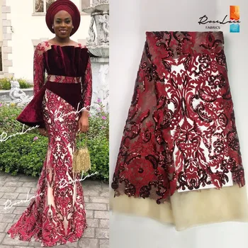 Wine Red Sequined Net Lace African Sequins Lace Fabric For Indian Women Party Evening Dress Material French Guipure Mesh Laces
Wine Red Sequined Net Lace African Sequins Lace Fabric For Indian Women Party Evening Dress Material French Guipure Mesh Laces