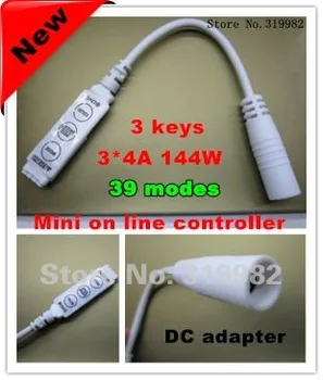 10 pcs Mini DC controller for led flexible RGB strip, DC 12V led RGB mini controller 3keys 3*4A 144W, RGB controller, free ship
10 pcs Mini DC controller for led flexible RGB strip, DC 12V led RGB mini controller 3keys 3*4A 144W, RGB controller, free ship