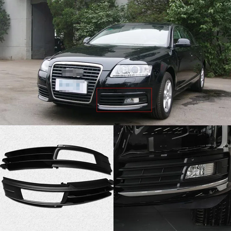 Черная Автомобильная накладка на передний бампер для Audi A6 C6 2009-2011 | Автомобили и
