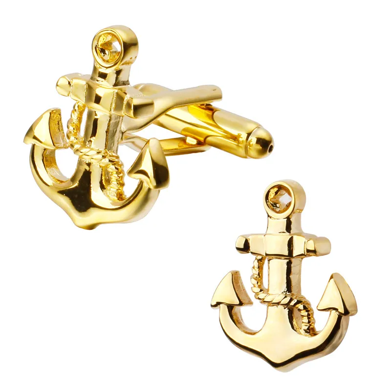 A pair of high quality gold brass material anchor cufflinks new retail wholesale fashion men's shirts cufflinks
A pair of high quality gold brass material anchor cufflinks new retail wholesale fashion men's shirts cufflinks
