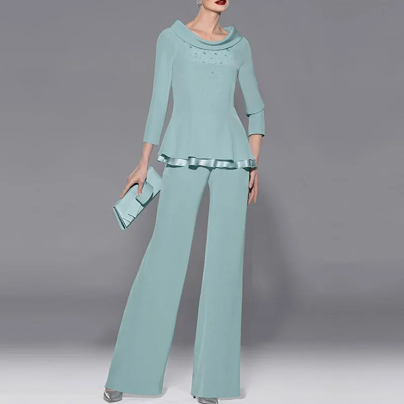 New Fashion Green Two Pieces Chiffon Wedding Pants Suit Mother of the bride Dress Party Gown robe de mere de mariee
New Fashion Green Two Pieces Chiffon Wedding Pants Suit Mother of the bride Dress Party Gown robe de mere de mariee