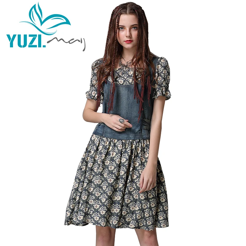 Summer Dress 2018 Yuzi.may Boho New Women Dresses O-Neck A-line Short Sleeve Denim Patchwork Floral Print Vestidos A82078
Summer Dress 2018 Yuzi.may Boho New Women Dresses O-Neck A-line Short Sleeve Denim Patchwork Floral Print Vestidos A82078
