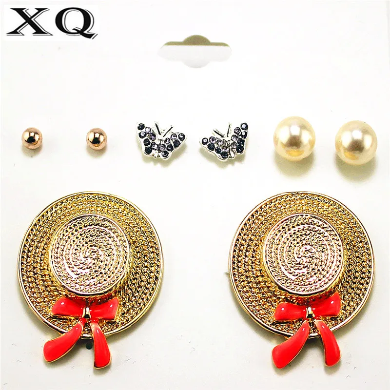 XQ fashion new women drop glazed straw hat butterfly imitation pearl gold round hundred matching girl earrings combination
XQ fashion new women drop glazed straw hat butterfly imitation pearl gold round hundred matching girl earrings combination